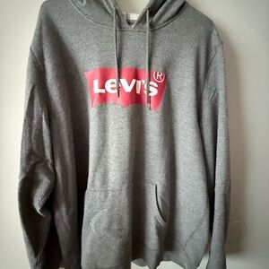 Levi's Charcoal Gray Hoodie with Red Logo
